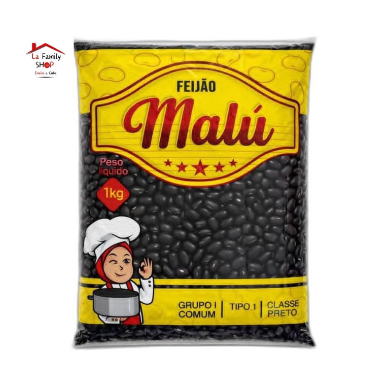 Paquete de frijoles negros Malu de 1 kg